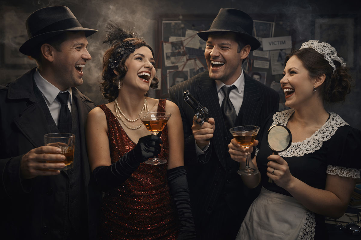 This picture appears in the Murder Mystery Fun blog section. This post is practical advice on dressing up in cotume for your murder mystery party.